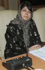 PDP chief Mehbooba Mufti attending the meet